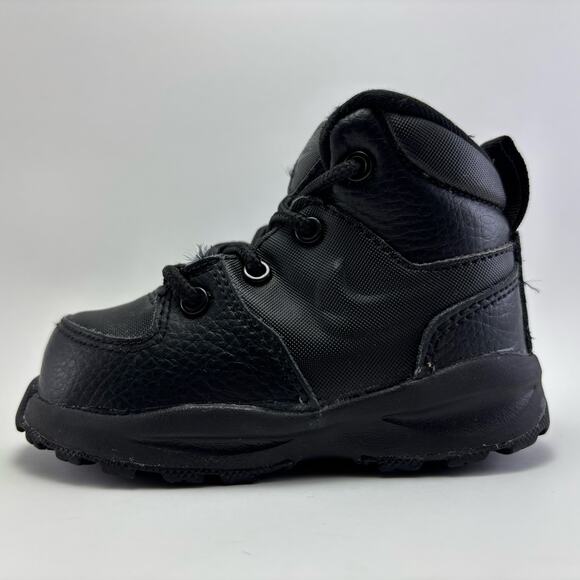 NIKE “Manoa” Black Leather Toddler Boots Size 5C - Picture 1 of 10